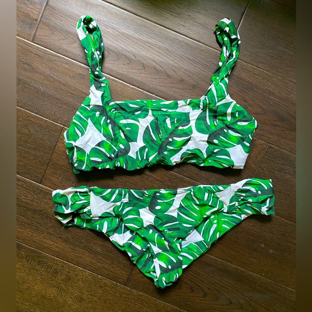 Show me your mumu palm print bikini EUC XL